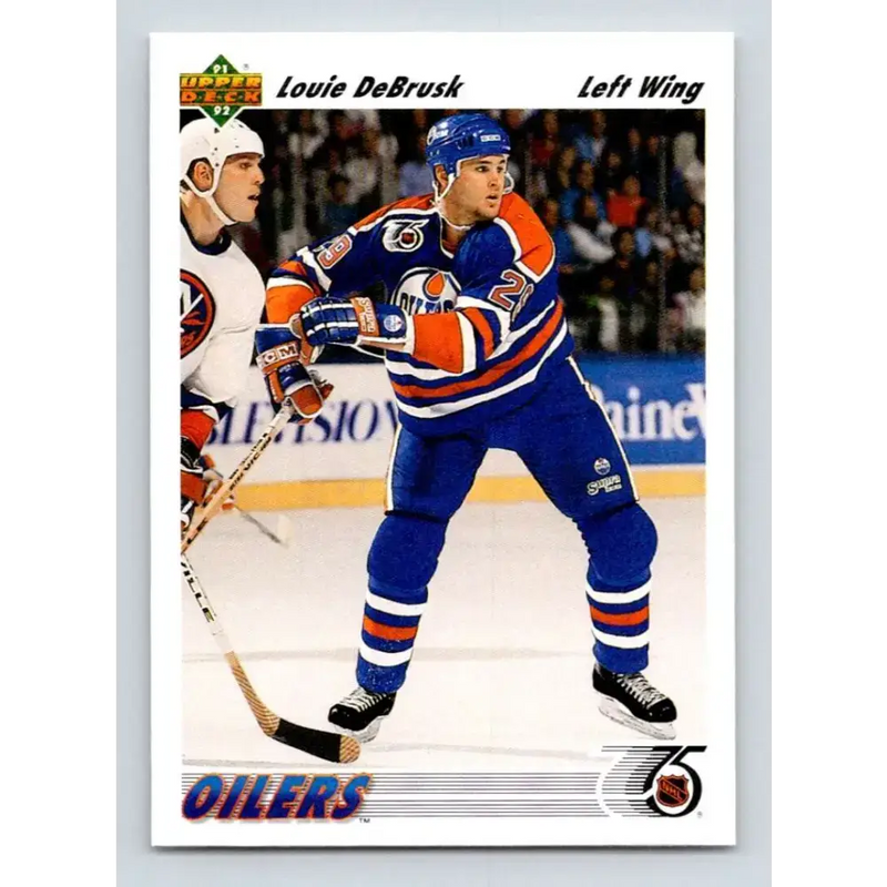 1991-92 Upper Deck #526 Louie DeBrusk NM-MT Edmonton Oilers Hockey Card - Hockey Card Single