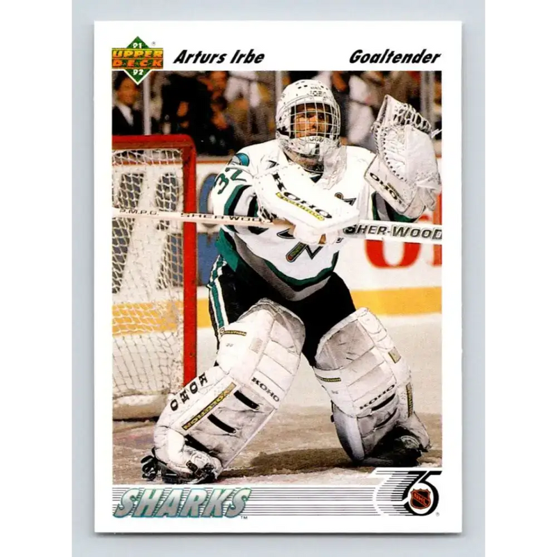 1991-92 Upper Deck #532 Arturs Irbe NM-MT San Jose Sharks Hockey Card - Hockey Card Single
