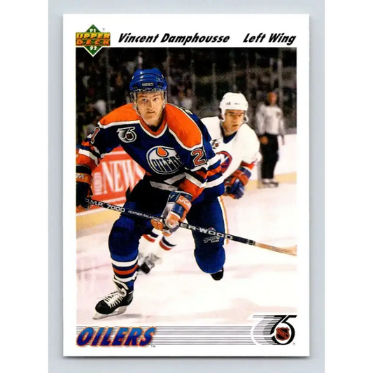 1991-92 Upper Deck #535 Vincent Damphousse NM-MT Edmonton Oilers Hockey Card - Hockey Card Single