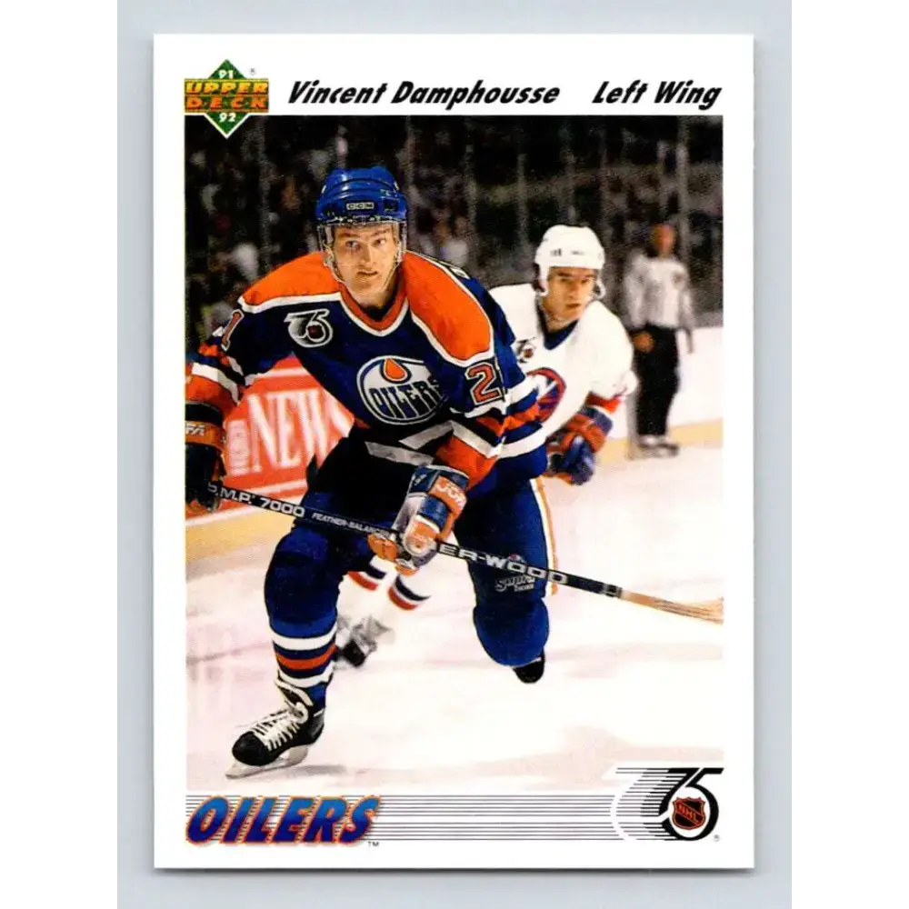 1991-92 Upper Deck #535 Vincent Damphousse NM-MT Edmonton Oilers Hockey Card - Hockey Card Single