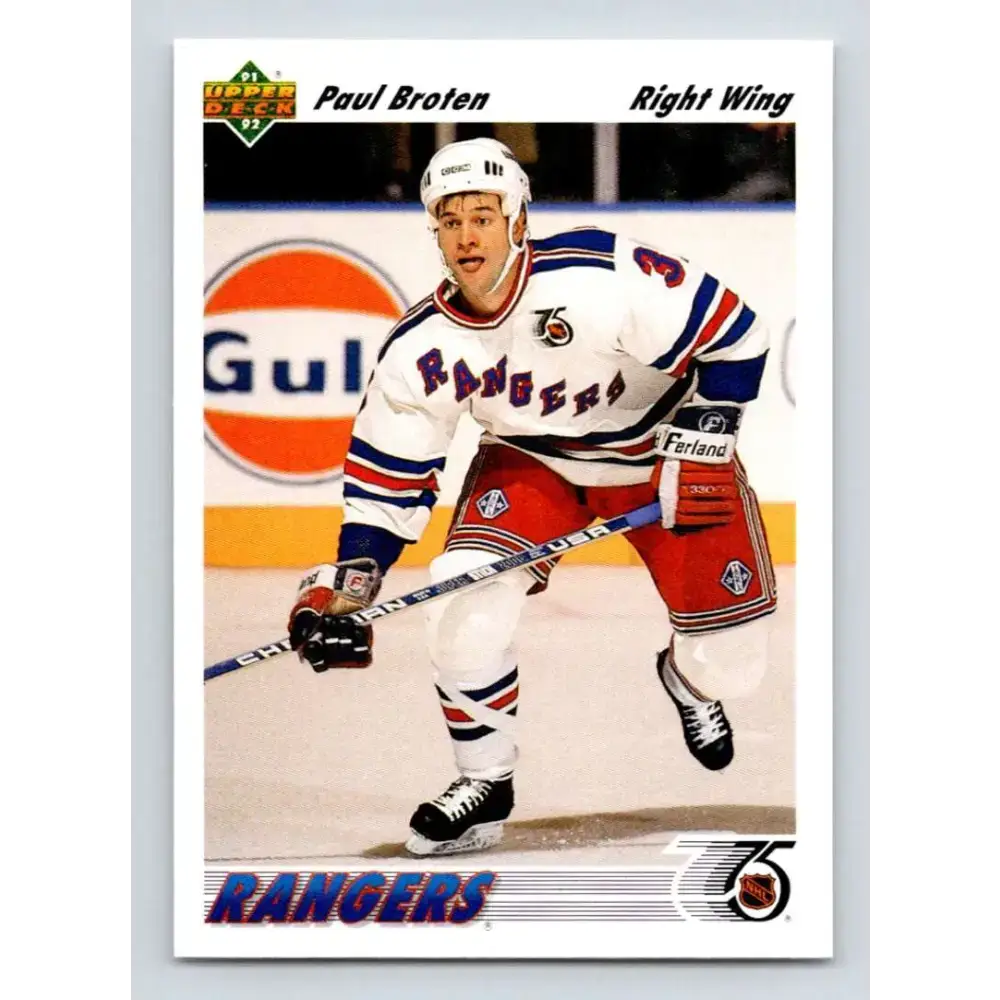 1991-92 Upper Deck #550 Paul Broten NM-MT New York Rangers Hockey Card - Hockey Card Single