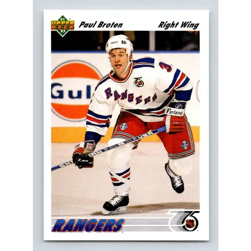 1991-92 Upper Deck #550 Paul Broten NM-MT New York Rangers Hockey Card - Hockey Card Single