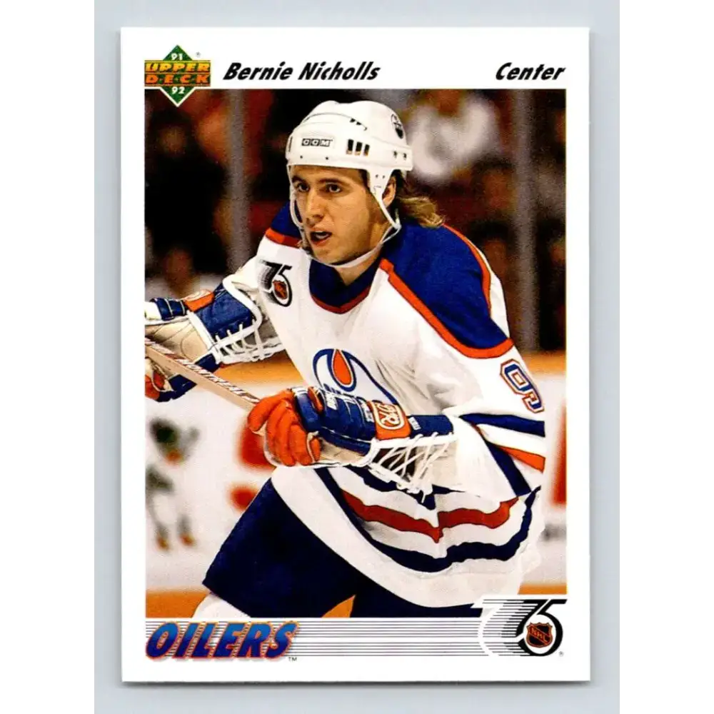 1991-92 Upper Deck #566 Bernie Nicholls NM-MT Edmonton Oilers Hockey Card - Hockey Card Single