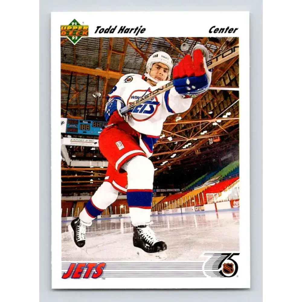1991-92 Upper Deck #568 Todd Hartje NM-MT RC Rookie Winnipeg Jets Hockey Card - Hockey Card Single