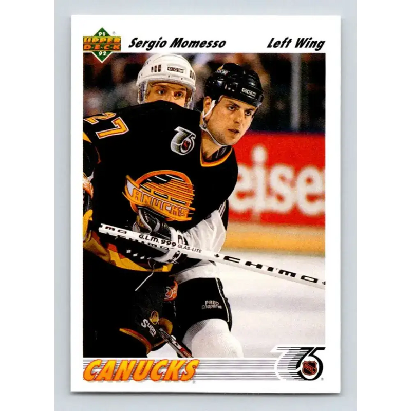 1991-92 Upper Deck #571 Sergio Momesso NM-MT Vancouver Canucks Hockey Card - Hockey Card Single