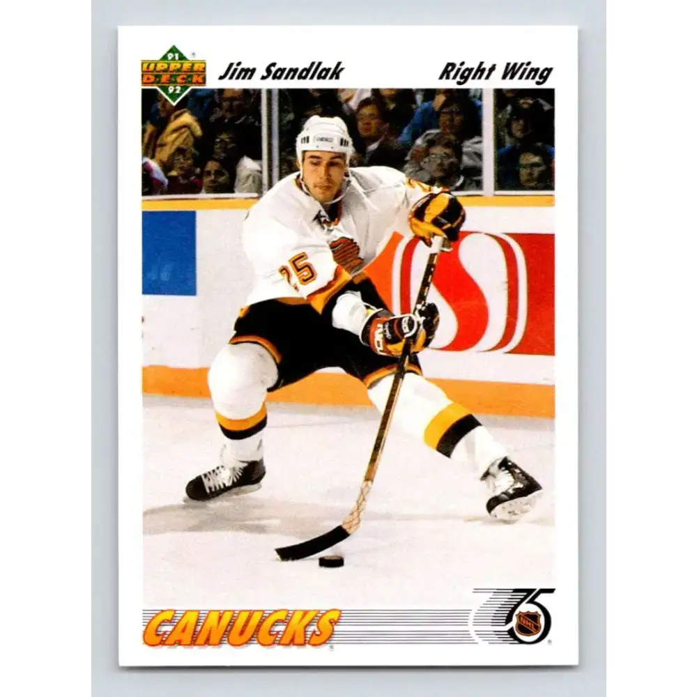 1991-92 Upper Deck #577 Jim Sandlak NM-MT Vancouver Canucks Hockey Card - Hockey Card Single