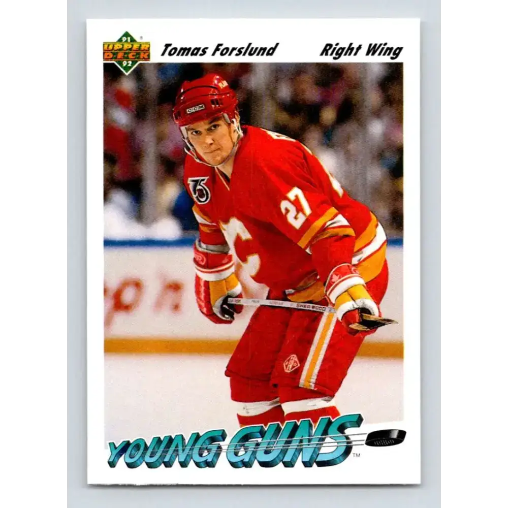 1991-92 Upper Deck #586 Tomas Forslund NM-MT Calgary Flames Hockey Card - Hockey Card Single