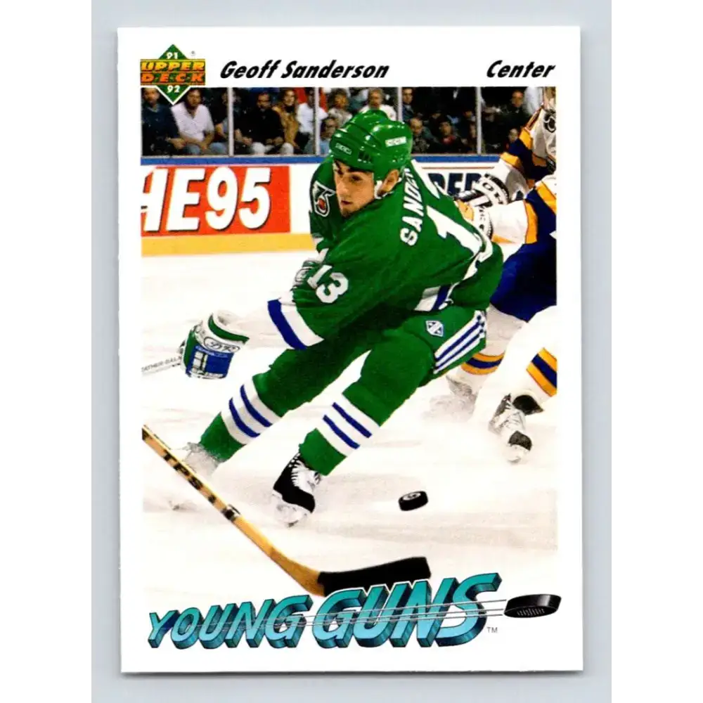 1991-92 Upper Deck #588 Geoff Sanderson NM-MT RC Rookie Hartford Whalers Hockey Card - Hockey Card Single