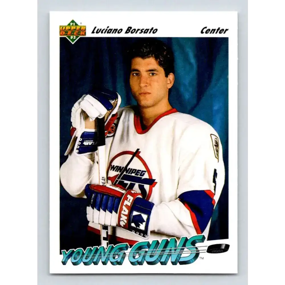 1991-92 Upper Deck #599 Luciano Borsato NM-MT RC Rookie Winnipeg Jets Hockey Card - Hockey Card Single