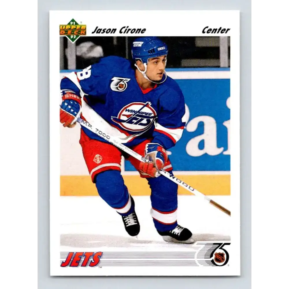 1991-92 Upper Deck #605 Jason Cirone NM-MT RC Rookie Winnipeg Jets Hockey Card - Hockey Card Single