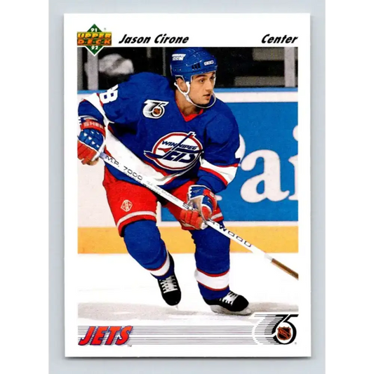 1991-92 Upper Deck #605 Jason Cirone NM-MT RC Rookie Winnipeg Jets Hockey Card - Hockey Card Single