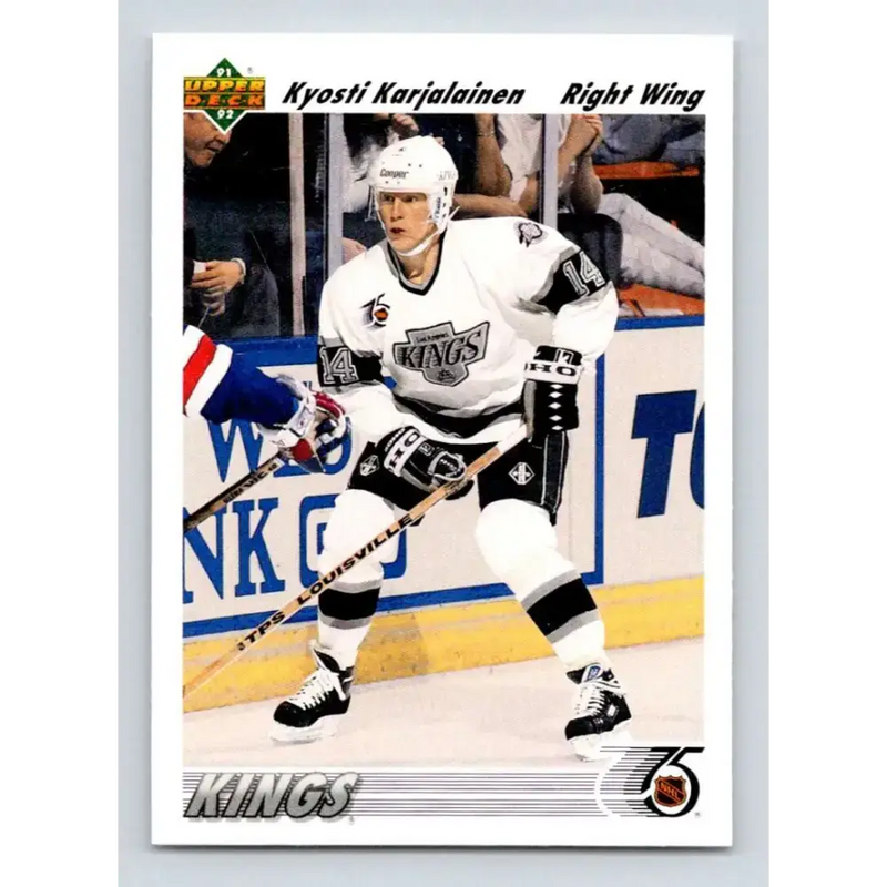 1991-92 Upper Deck #606 Kyosti Karjalainen NM-MT RC Rookie Los Angeles Kings Hockey Card - Hockey Card Single