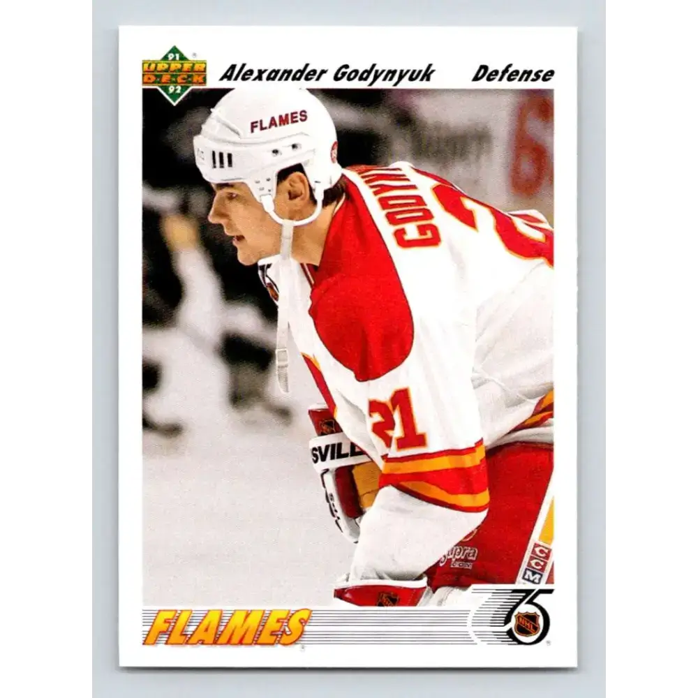 1991-92 Upper Deck #609 Alexander Godynyuk NM-MT Calgary Flames Hockey Card - Hockey Card Single