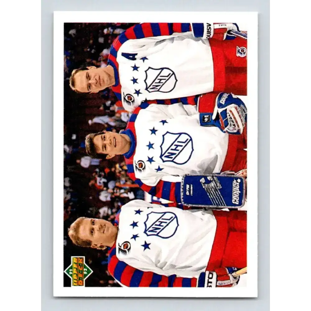 1991-92 Upper Deck #610 Brian Leetch/Mike Richter/Mark Messier NM-MT New York Rangers Hockey Card - Hockey Card Single