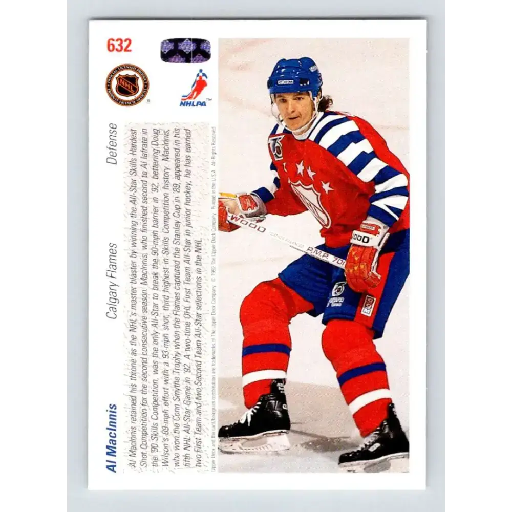 1991-92 Upper Deck #632 Al MacInnis AS NM-MT Calgary Flames Hockey Card - Hockey Card Single