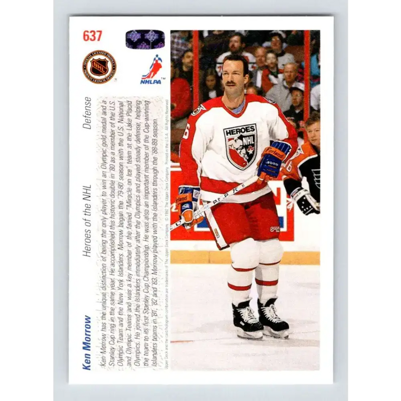 1991-92 Upper Deck #637 Ken Morrow NM-MT Hockey Card - Hockey Card Single