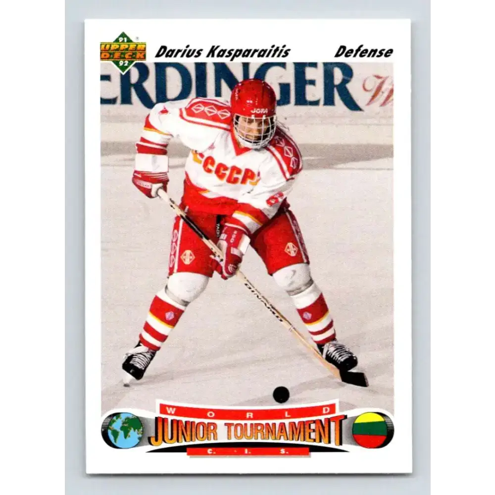 1991-92 Upper Deck #650 Darius Kasparaitis NM-MT RC Rookie Hockey Card - Hockey Card Single
