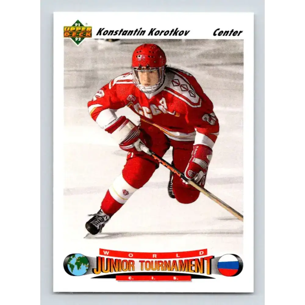 1991-92 Upper Deck #654 Konstantin Korotkov NM-MT RC Rookie Hockey Card - Hockey Card Single