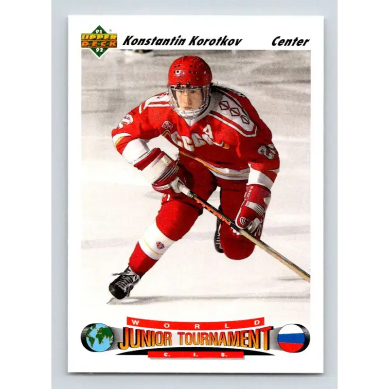 1991-92 Upper Deck #654 Konstantin Korotkov NM-MT RC Rookie Hockey Card - Hockey Card Single