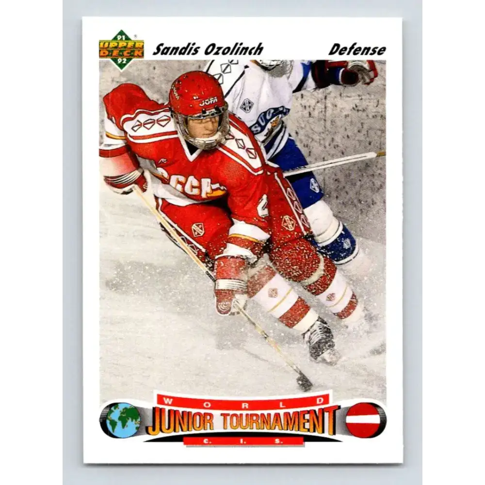 1991-92 Upper Deck #661 Sandis Ozolinsh NM-MT RC Rookie Hockey Card - Hockey Card Single