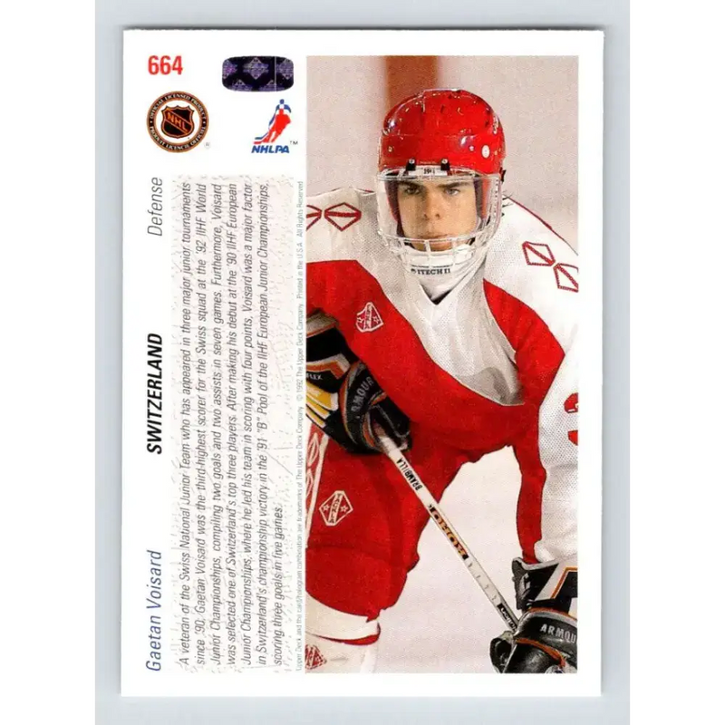 1991-92 Upper Deck #664 Gaetan Voisard NM-MT RC Rookie Hockey Card - Hockey Card Single