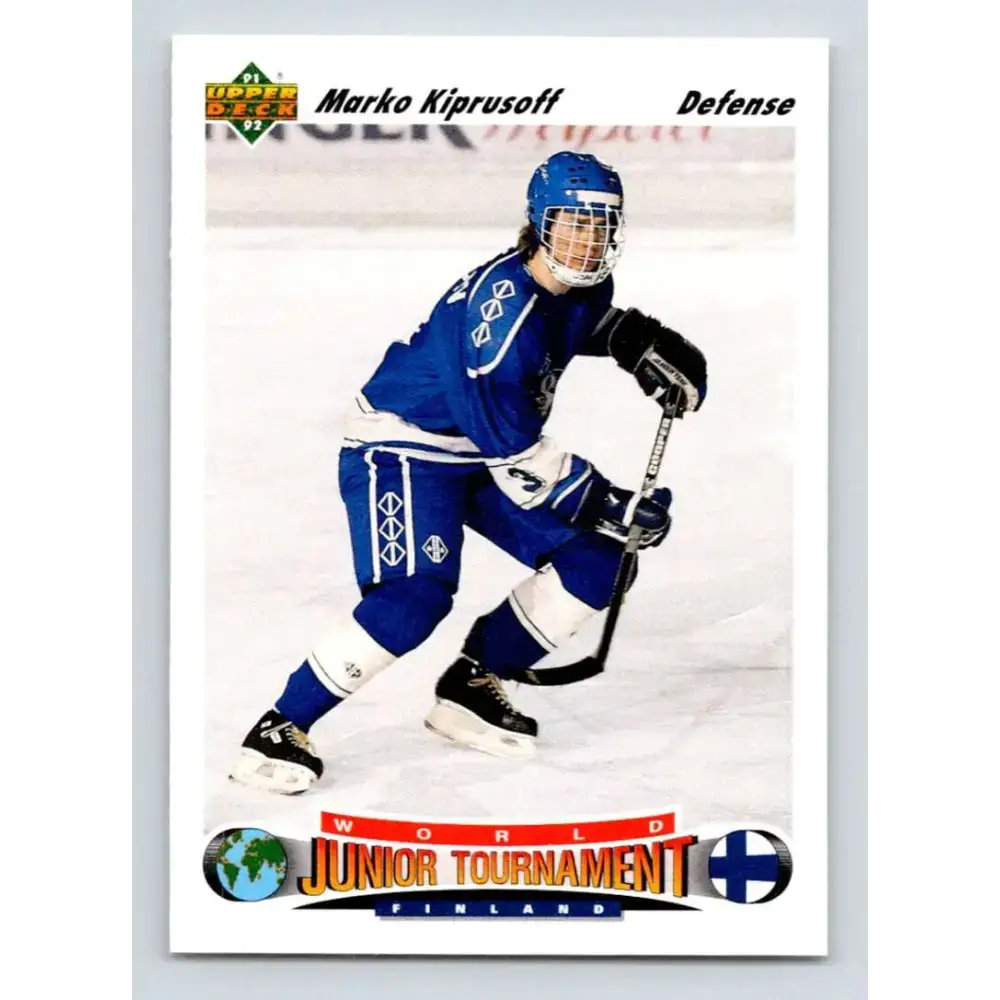 1991-92 Upper Deck #671 Marko Kiprusoff NM-MT RC Rookie Hockey Card - Hockey Card Single