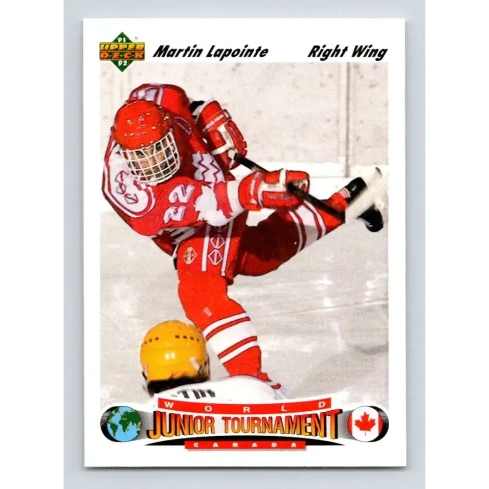 1991-92 Upper Deck #685 Martin Lapointe NM-MT RC Rookie Detroit Red Wings Hockey Card - Hockey Card Single
