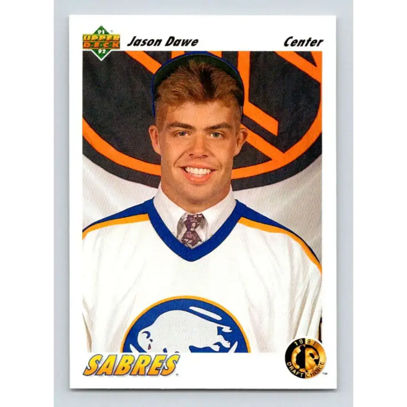 1991-92 Upper Deck #75 Jason Dawe NM-MT RC Rookie Hockey Card - Hockey Card Single