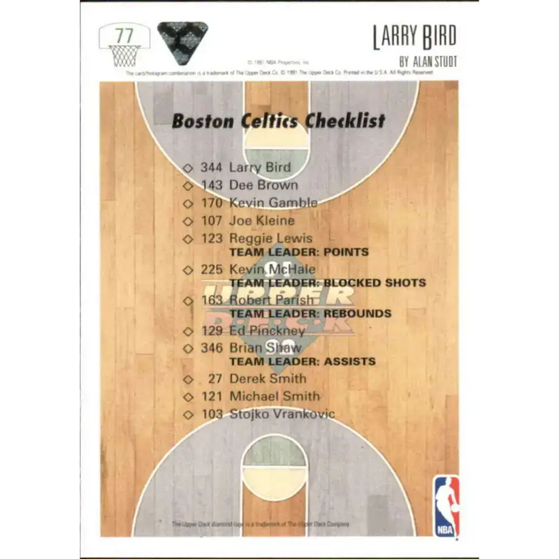1991-92 Upper Deck #77 Larry Bird TC NM-MT Boston Celtics Basketball Card - Basketball Card Single