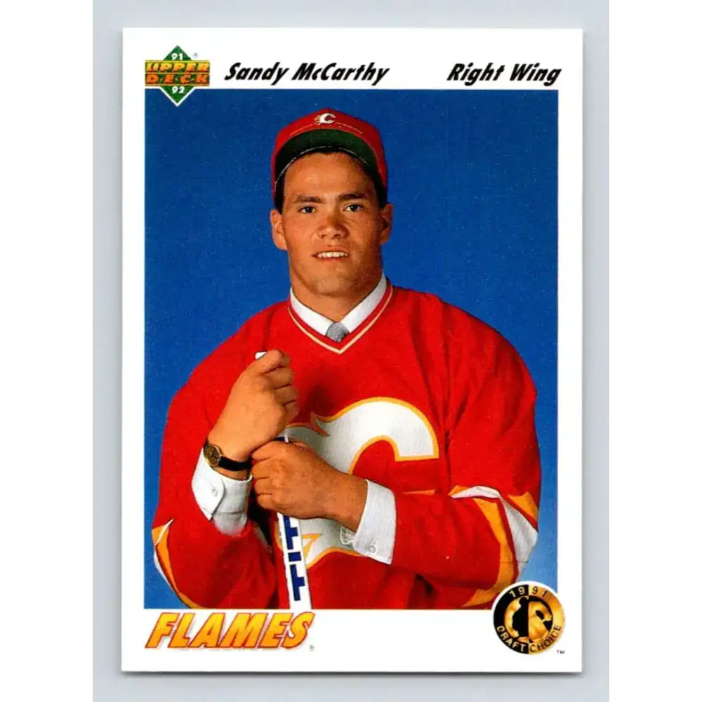 1991-92 Upper Deck #77 Sandy McCarthy NM-MT RC Rookie Hockey Card - Hockey Card Single