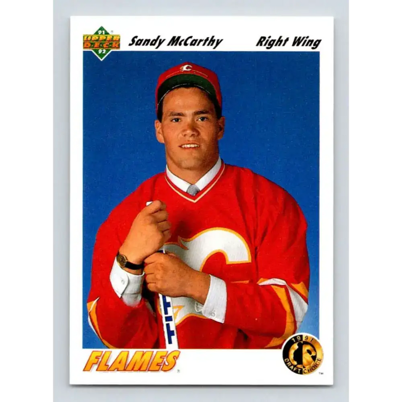 1991-92 Upper Deck #77 Sandy McCarthy NM-MT RC Rookie Hockey Card - Hockey Card Single
