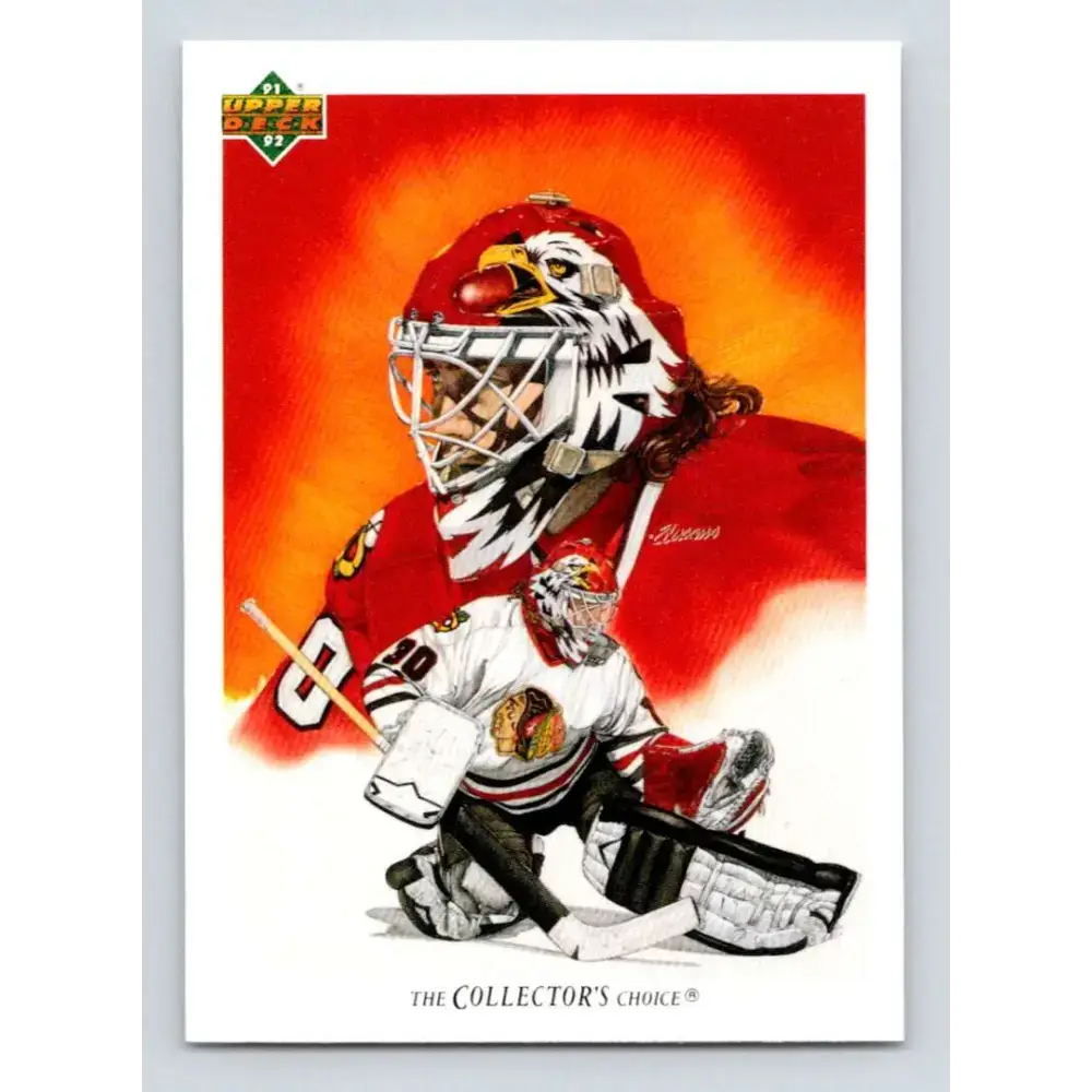 1991-92 Upper Deck #81 Ed Belfour TC NM-MT Chicago Blackhawks Hockey Card - Hockey Card Single
