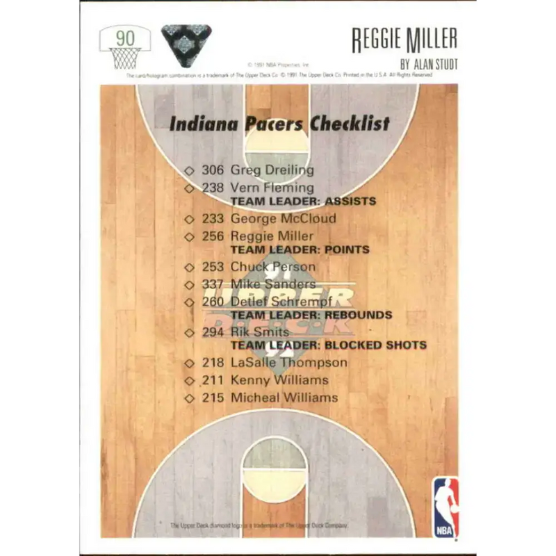 1991-92 Upper Deck #90 Reggie Miller TC NM-MT Indiana Pacers Basketball Card - Basketball Card Single