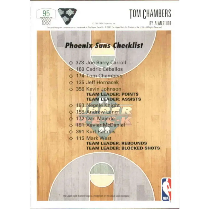 1991-92 Upper Deck #95 Tom Chambers TC NM-MT Phoenix Suns Basketball Card - Basketball Card Single