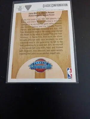 1991-92 Upper Deck - Classic Confrontation Larry Bird Chuck Person #30. NRMT+ - Basketball Card Single