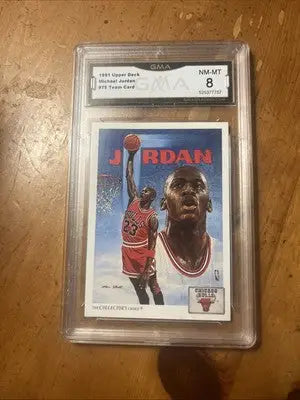 Graded Michael Jordan basketball card from 1991-92 Upper Deck Team Checklist series