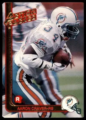 1991 Action Packed Rookie/Update Aaron Craver RC 27 Miami Dolphins