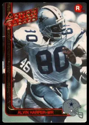 1991 Action Packed Rookie/Update Alvin Harper RC 8 Dallas Cowboys
