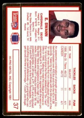 1991 Action Packed Rookie/Update Eric Swann RC 37 Phoenix Cardinals