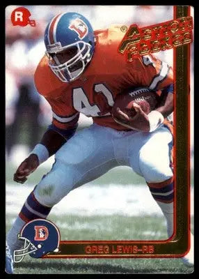 1991 Action Packed Rookie/Update Greg Lewis RC 20 Denver Broncos