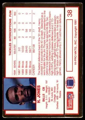 1991 Action Packed Rookie/Update Henry Jones RC 38 Buffalo Bills