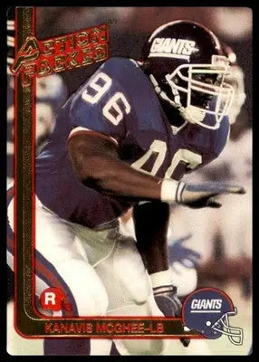 1991 Action Packed Rookie/Update Kanavis McGhee RC 34 New York Giants