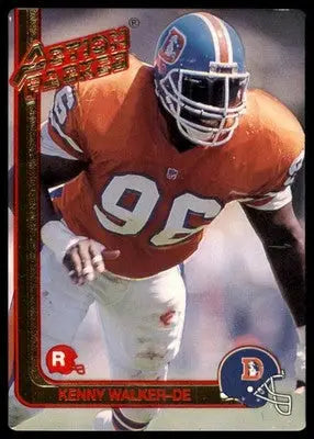 1991 Action Packed Rookie/Update Kenny Walker RC 26 Denver Broncos