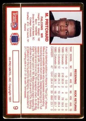 1991 Action Packed Rookie/Update Mike Pritchard RC 9 Atlanta Falcons