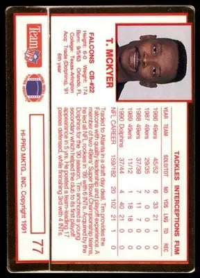 1991 Action Packed Rookie/Update Tim McKyer 77 Atlanta Falcons