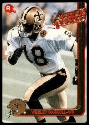 1991 Action Packed Rookie/Update Wesley Carroll RC 22 New Orleans Saints