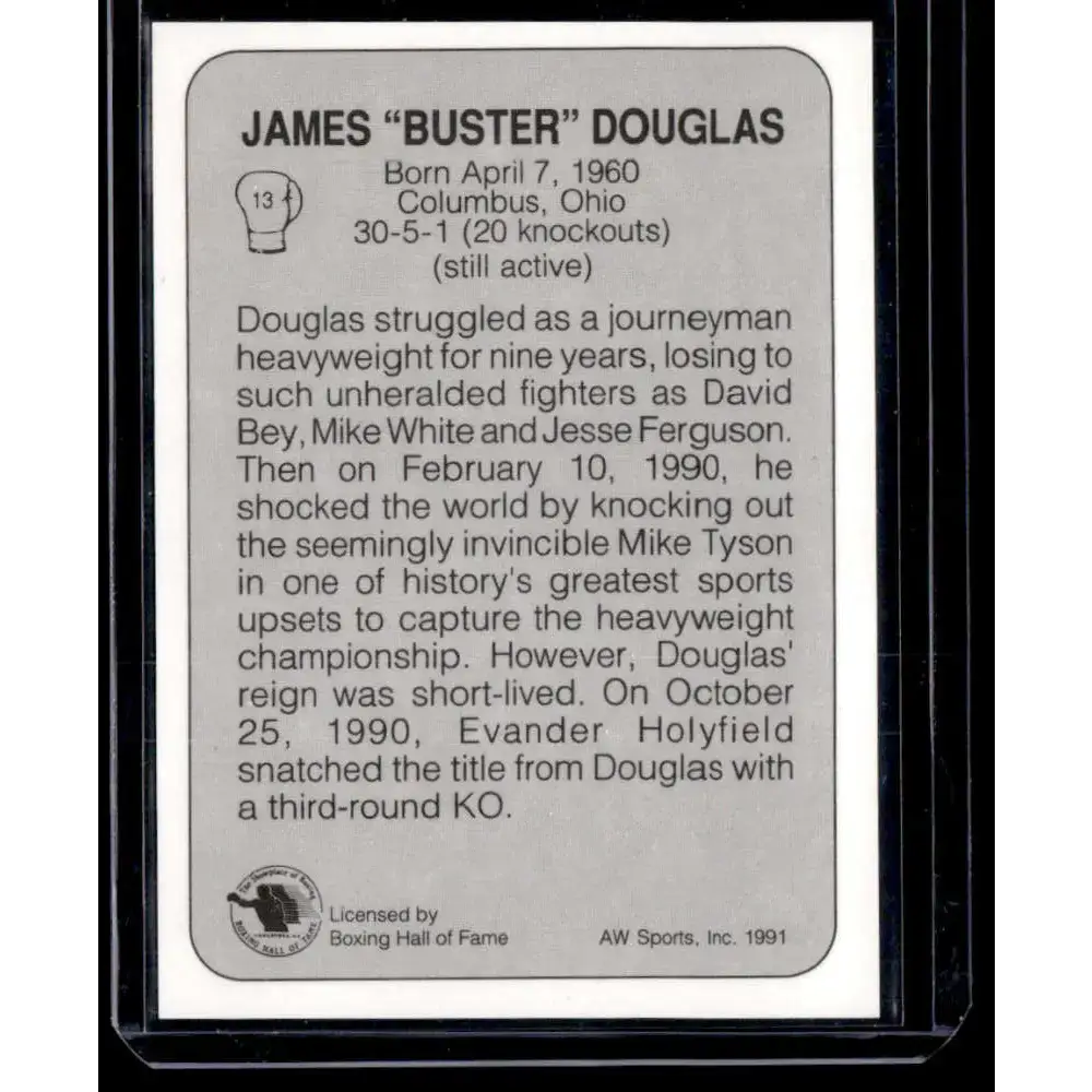 1991 All World #13 James Buster Douglas NM-MT Boxing Card - Other