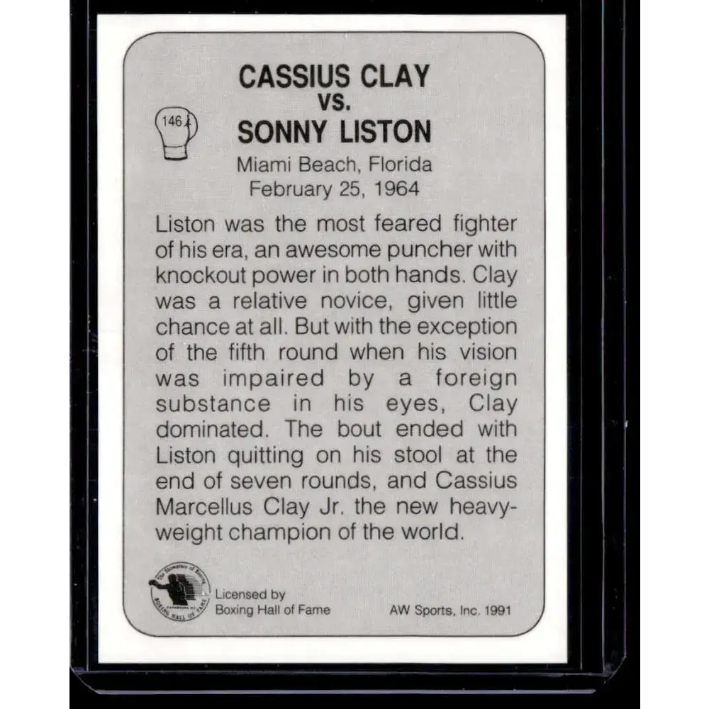 1991 All World #146 Clay Vs. Liston I NM-MT Boxing Card - Other