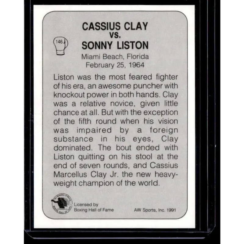 1991 All World #146 Clay Vs. Liston I NM-MT Boxing Card - Other