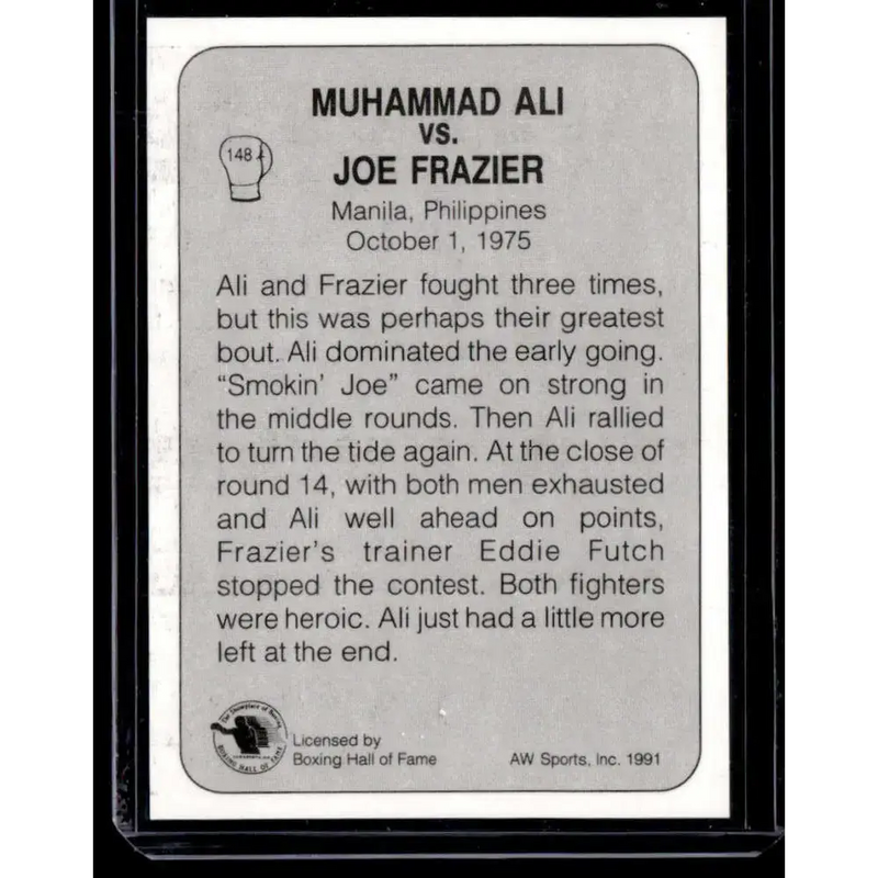 1991 All World #148 Ali Vs. Frazier III NM-MT Boxing Card - Boxing Card Single